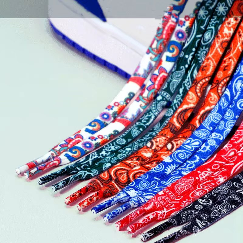 Lacets de sport fleur de cajou AF1 lacets de chaussures en toile noir et blanc couleur Ins tendance