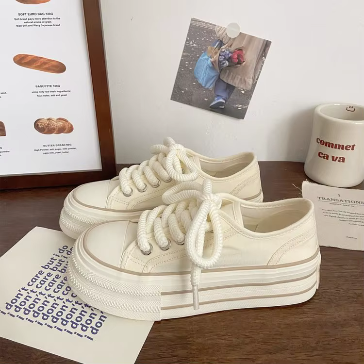 Chaussures en toile à plateforme pour femmes, baskets confortables et décontractées, nouvelles chaus
