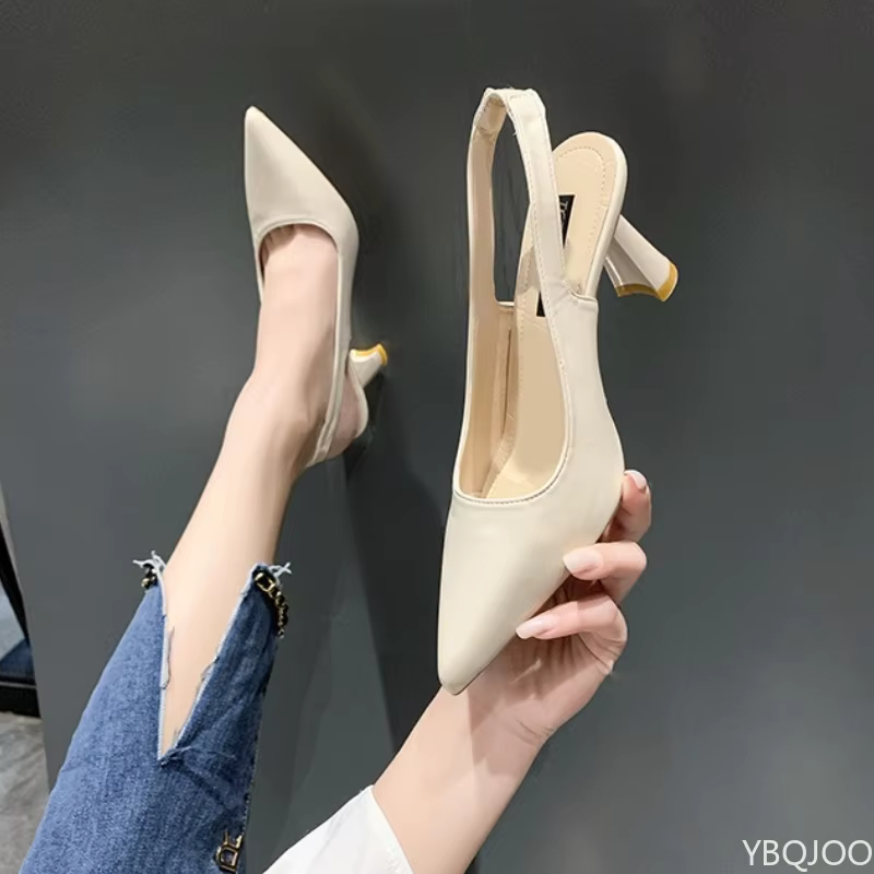 Nouvelles Chaussures à Talons Hauts Pointus pour Femmes, Collection Printemps-Été, avec Talon Fin et