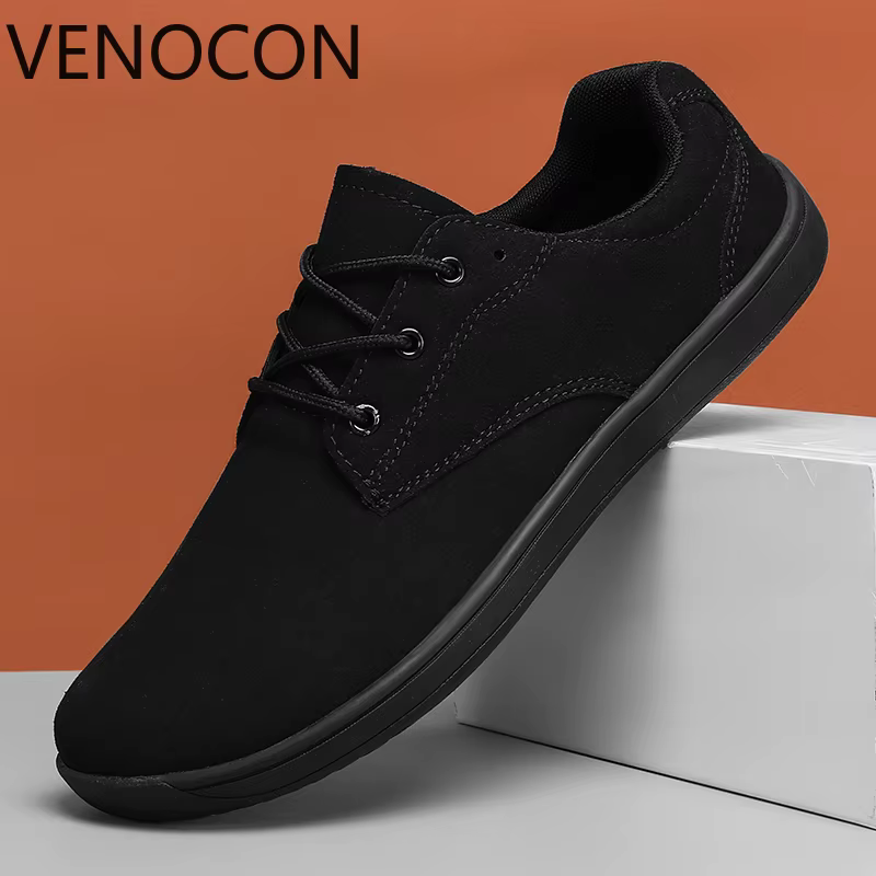 VENOCON pieds nus hommes baskets large boule orteil nez pieds minimaliste vache daim cuir supérieur 