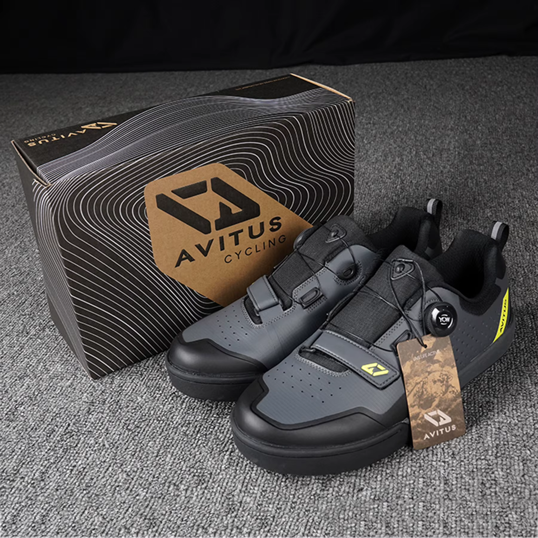 AVITUS – chaussures de vtt pour hommes, avec crampons SPD à 2 boulons, semelle en caoutchouc pour de