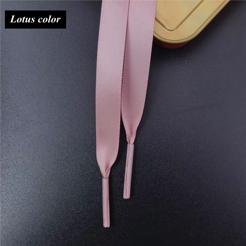 1 paire de lacets en ruban de soie satinée 80/100/120/150CM longueur Sneaker chaussures de Sport den