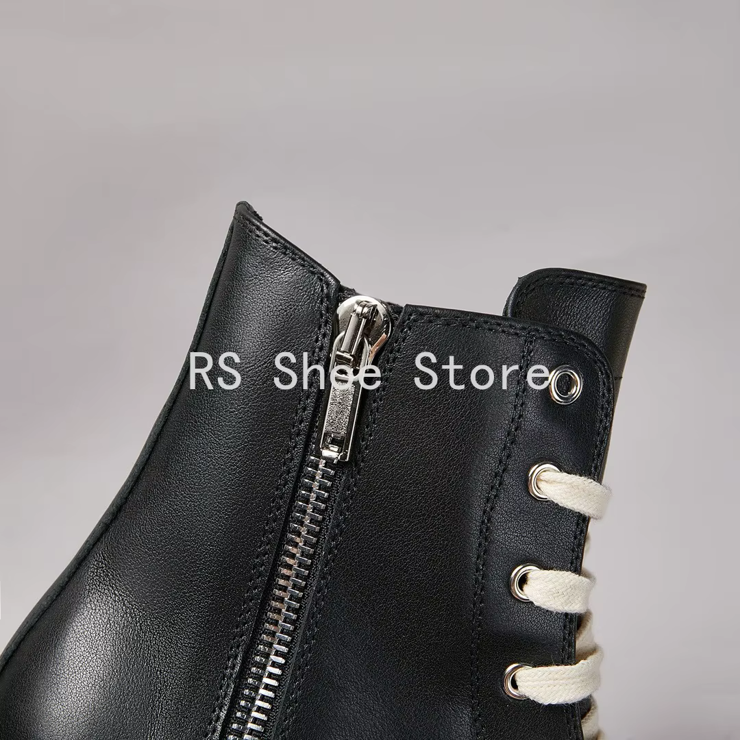 Ro Boot – chaussures montantes en cuir noir pour hommes et femmes, baskets classiques de styliste av