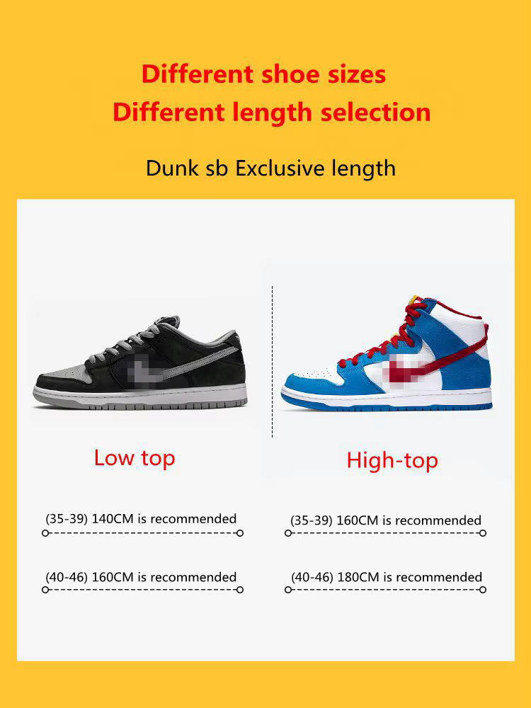 1 paire Dunk sb lacets classiques originaux demi-cercle épaissi Polyester AF1AJ lacets de chaussures
