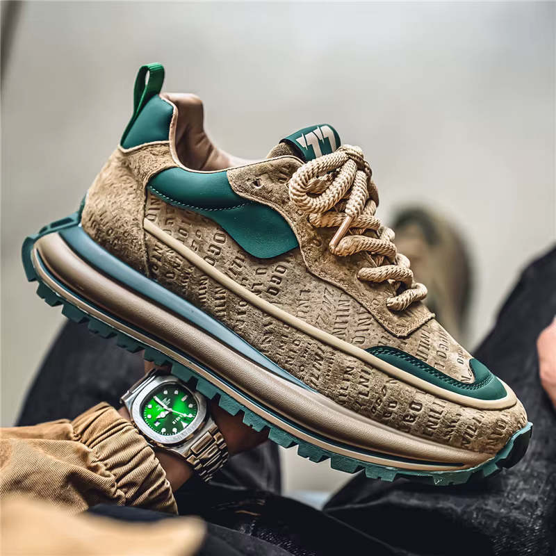 Baskets à semelle optique pour hommes, chaussures d'extérieur épaisses, résistantes à l'usure, tenda