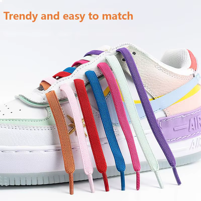 Lacets de Chaussures à Verrouillage Magnétique Sans Attaches, 8mm, Plats et artificiel astiques, Acc