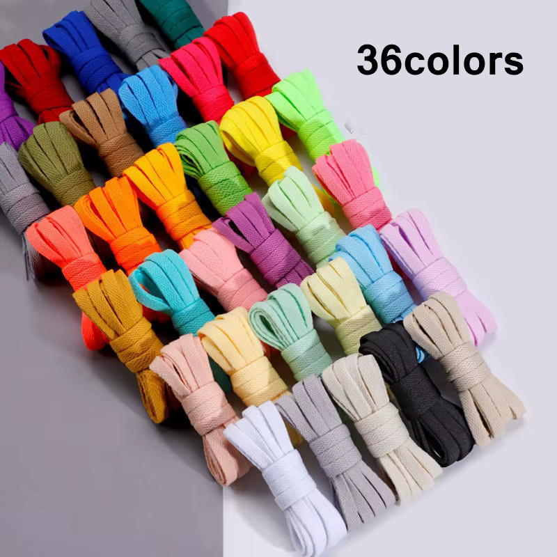 Plat AF1 baskets lacets toile basket lacet noir blanc couleur classique lacets 36 couleurs chaussure