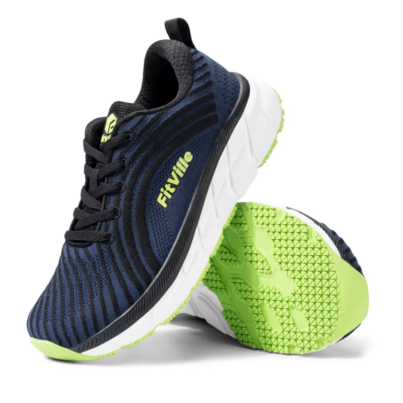 FitVille – chaussures à bout large pour hommes, chaussures de course rembourrées, très larges, antid