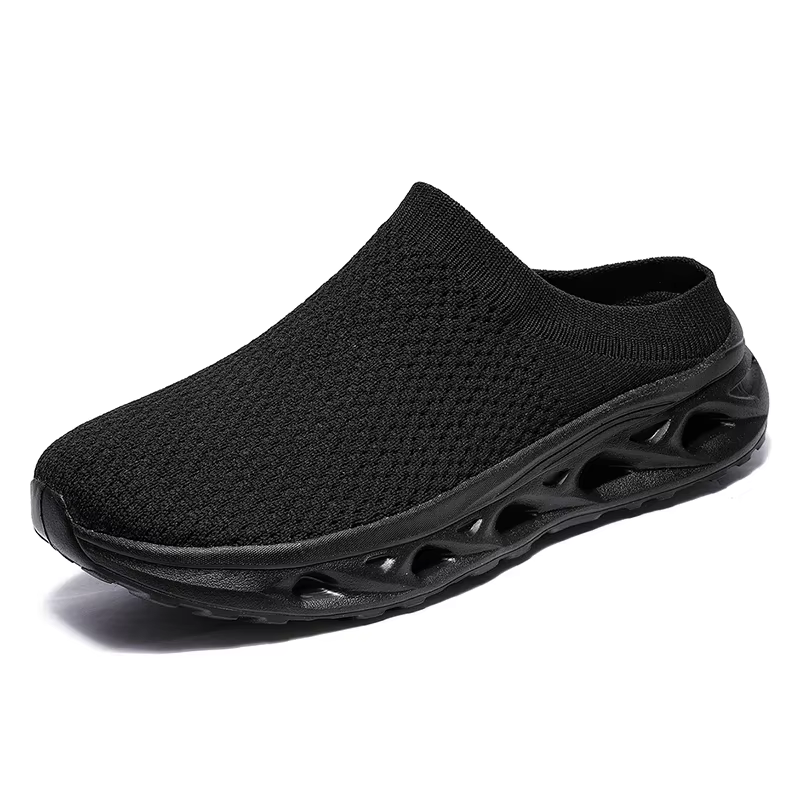 Baskets à bout large pour hommes et femmes, chaussures d'été en tricot, demi-chaussures confortables