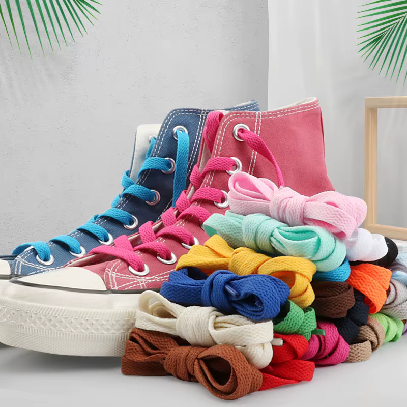 Plat AF1 baskets lacets toile basket lacet noir blanc couleur classique lacets 36 couleurs chaussure