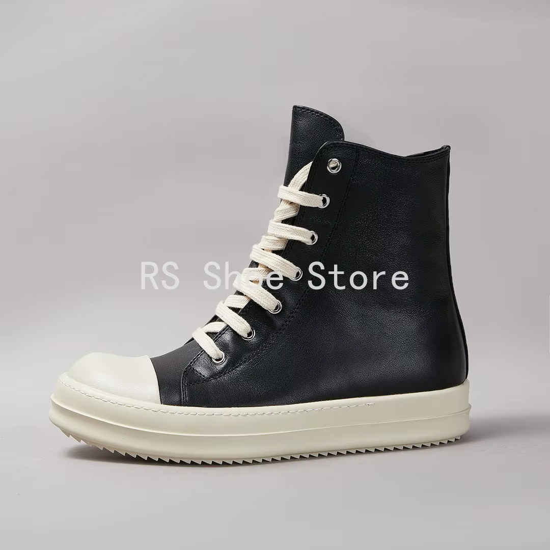 Ro Boot – chaussures montantes en cuir noir pour hommes et femmes, baskets classiques de styliste av