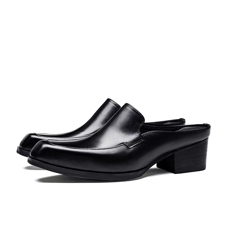 Mules en cuir véritable pour hommes demi-chaussures homme marque de luxe concepteur hommes sandales 