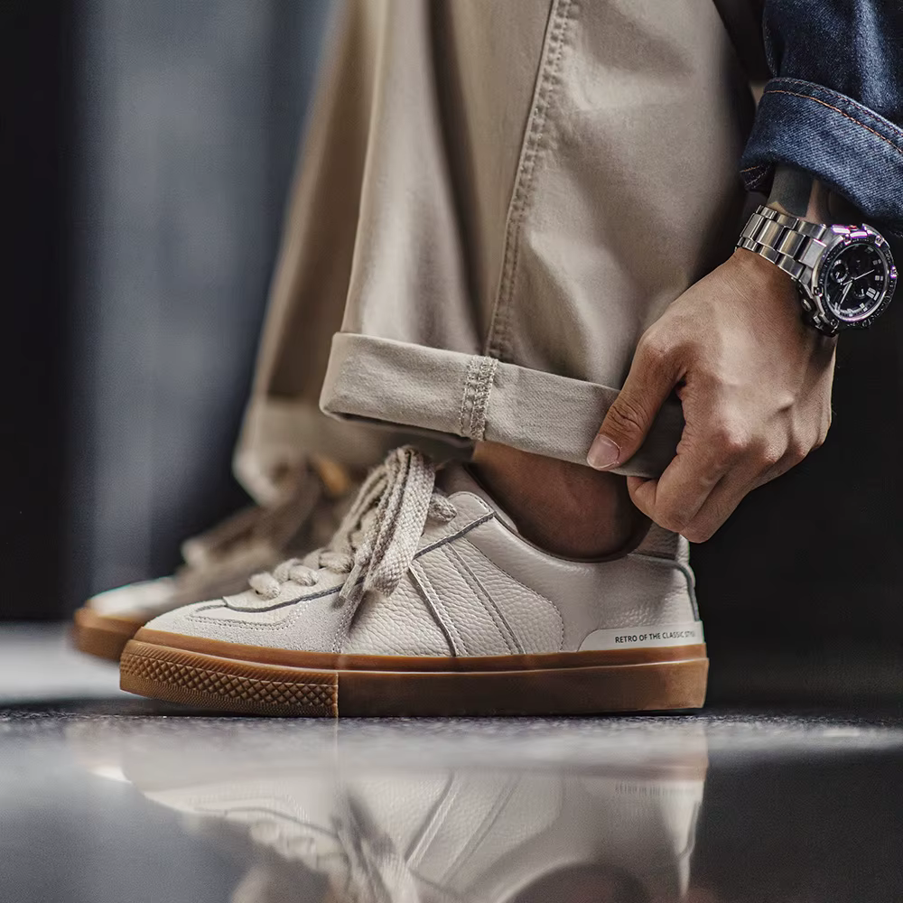 Maden nouvelles chaussures d'entraînement confortables en cuir pleine fleur pour hommes quotidien po