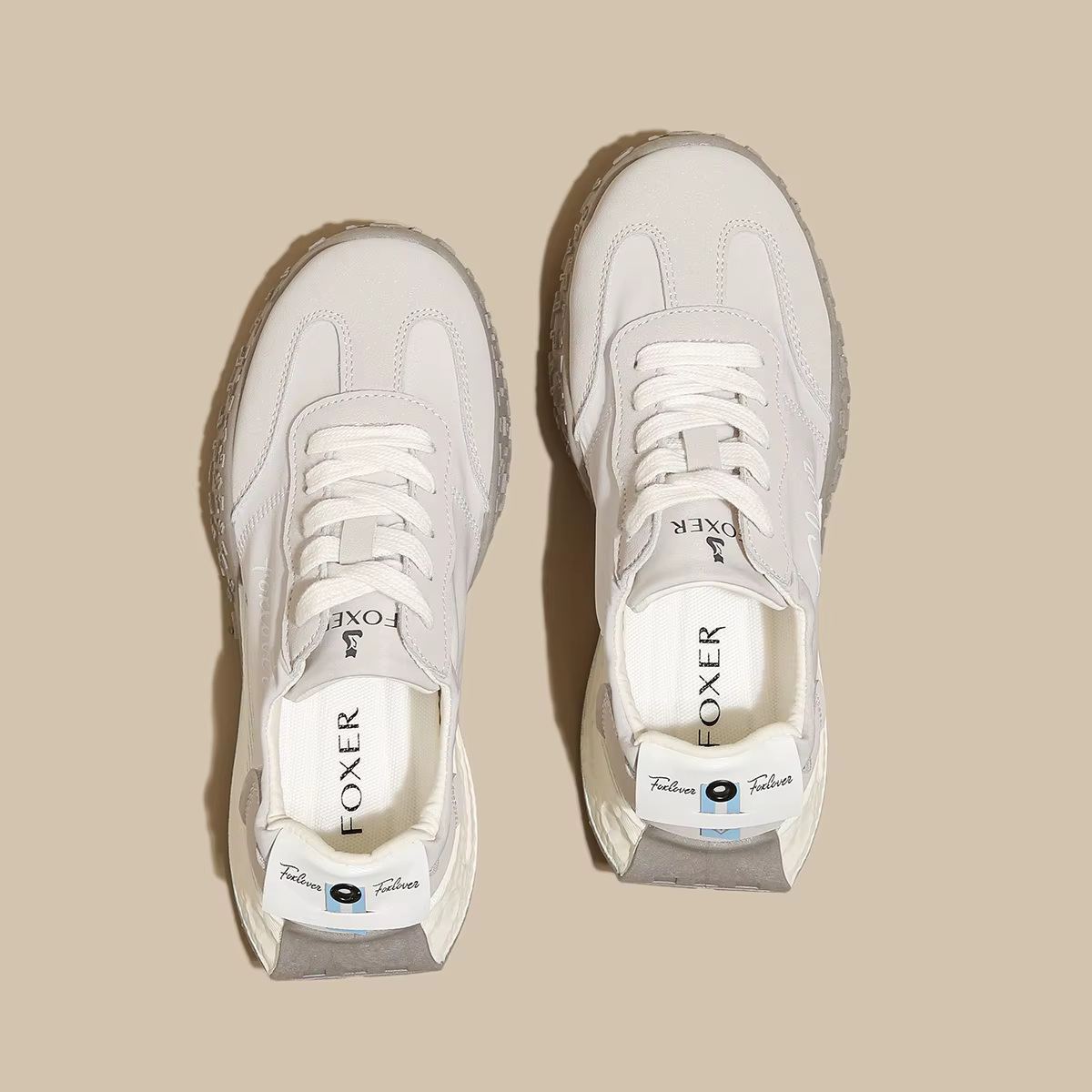 Baskets à semelle épaisse pour femmes FOXER, nouvelle collection 2026, chaussures à lacets souples e