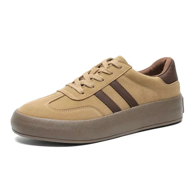 Chaussures de planche décontractées à semelle optique pour hommes, baskets en cuir de vachette, tout