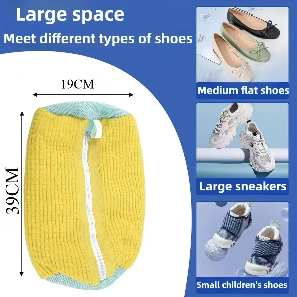 Sac de lavage pour chaussures : Sac de nettoyage réutilisable pour machine à laver les baskets et ch