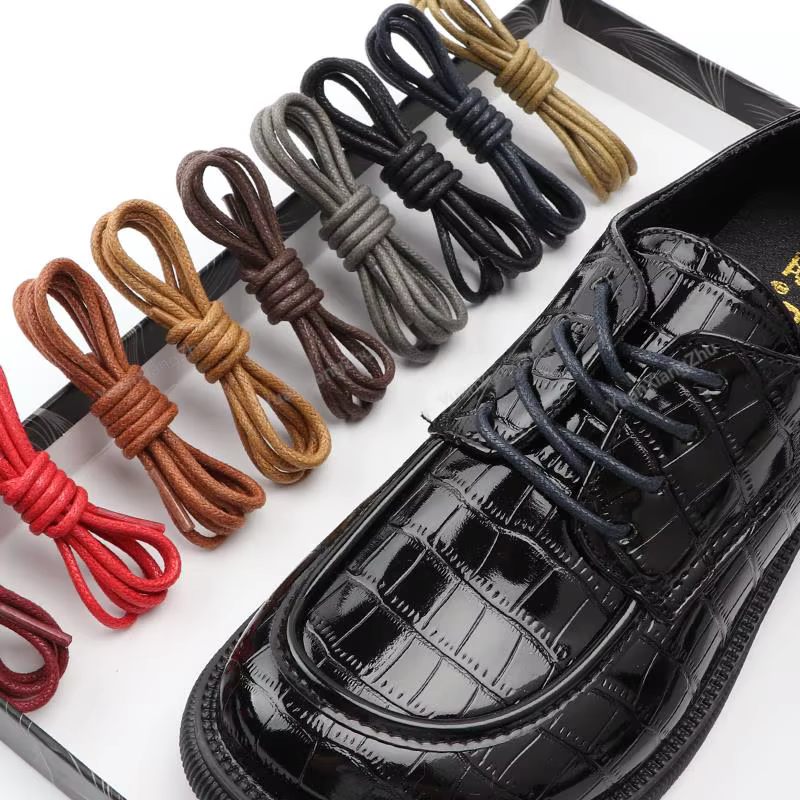 Lacets en coton ciré rond Oxford lacets de chaussures bottes lacets pour chaussures lacet en cuir im