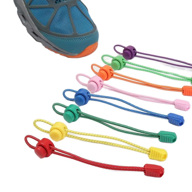 New1 paire de lacets sans cravate 1 seconde de lacet élastique rond en plastique à verrouillage rapi