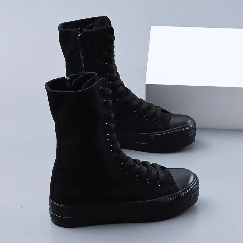 Chaussures pour femmes mode bottes en toile haut automne chaussures de danse confortables pour femme