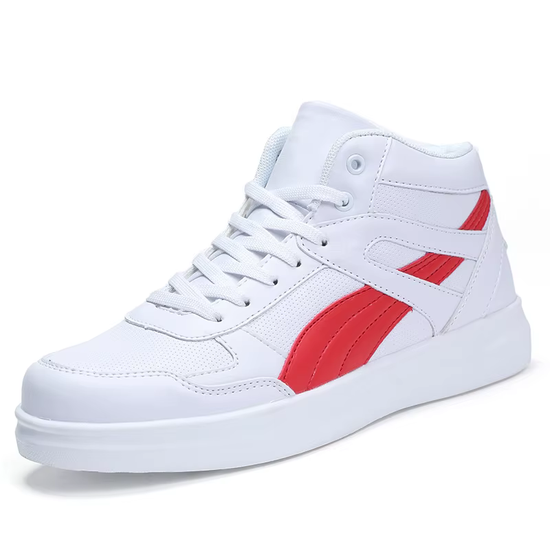 Printemps chaussures de loisir à la mode hommes baskets blanches respirant haut chaussures plates ch