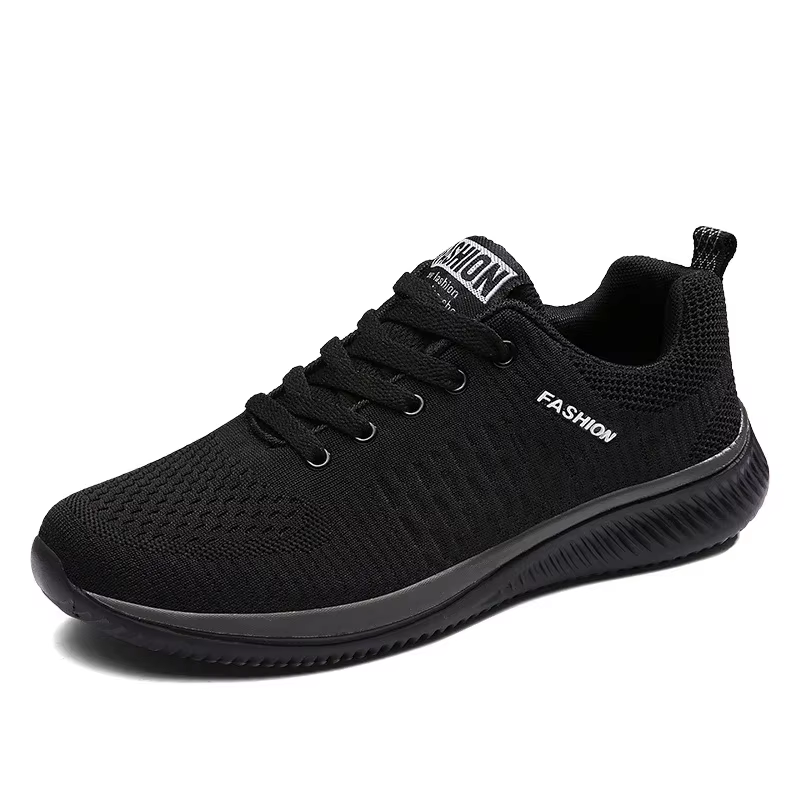 Chaussures de sport pour hommes chaussures baskets noir décontracté confortable tricot baskets respi