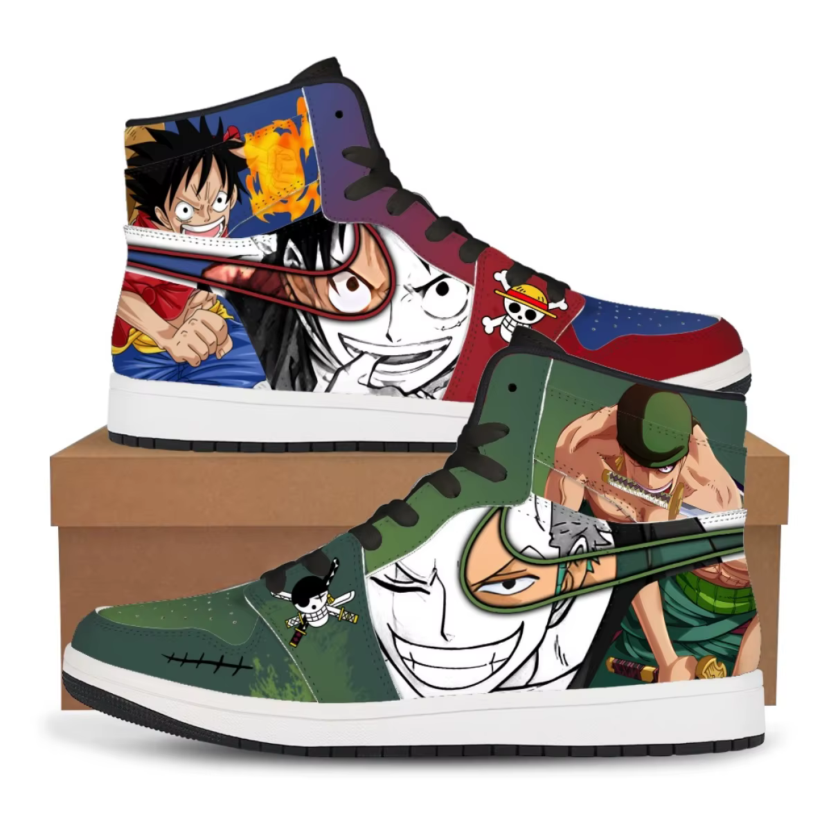 Chaussures personnalisées ONE PIECE, chaussures de sport décontractées à tige haute, chaussures de b