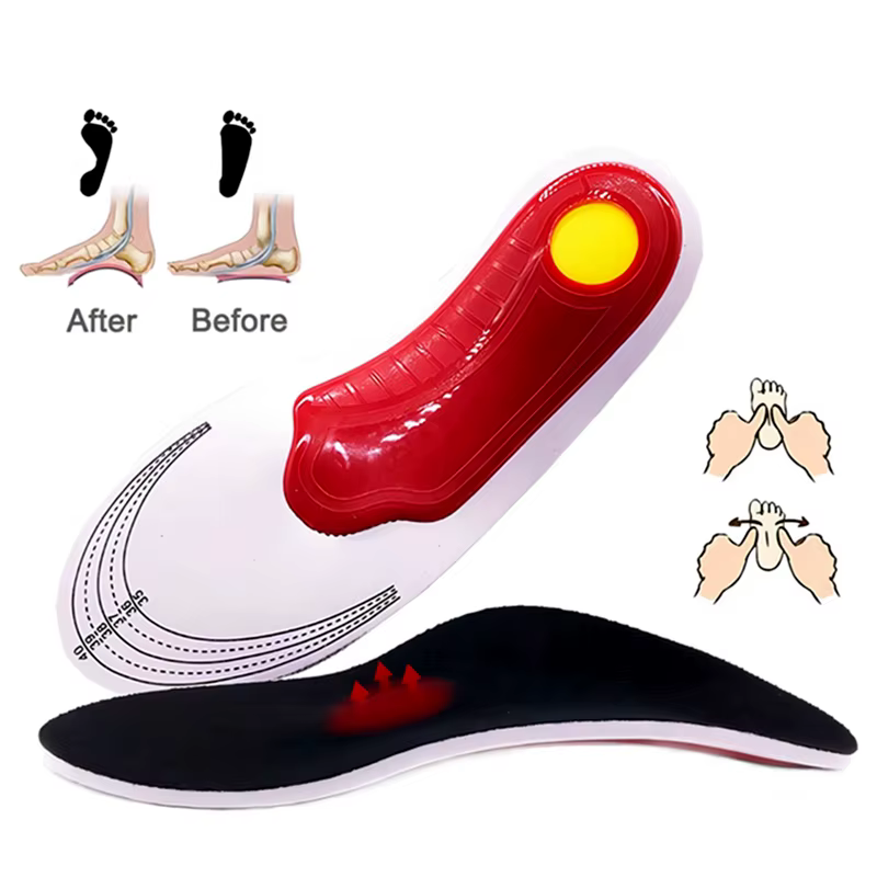 Semelles orthopédiques EVA pour chaussures pour hommes, arc de pied plat pour fasciite plantaire, In
