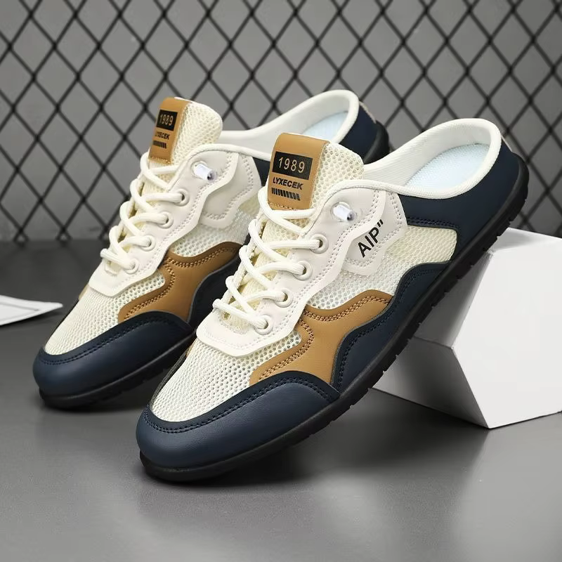 Chaussures décontractées pour hommes, mules d'été respirantes, baskets plates pour hommes, chaussure