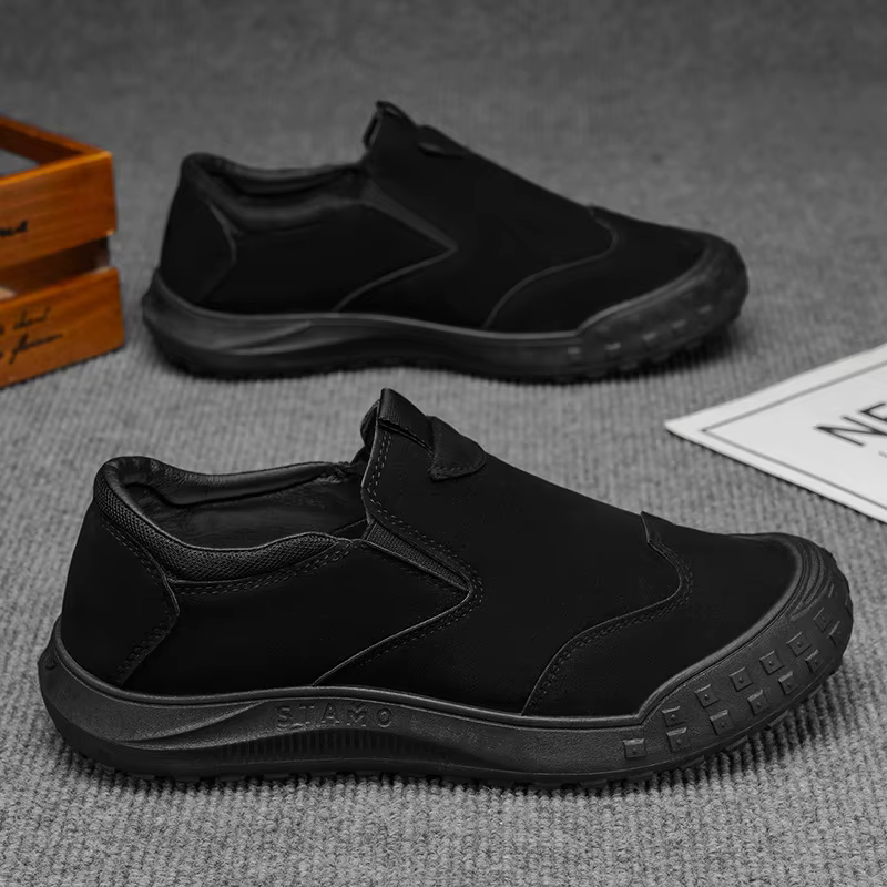 Bottes en cuir imperméables basses pour hommes, chaussures de travail décontractées résistantes à l'