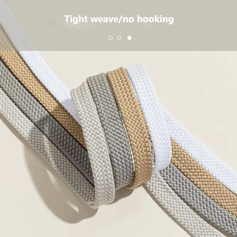 Lacets classiques de qualité pour baskets, lacets plats en tissu, blanc et noir, lacets élastiques p