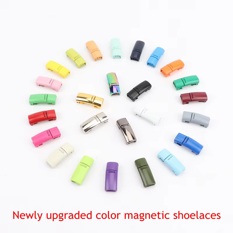 Lacets à fermeture magnétique multicolore sans attache pour chaussures de sport pour enfants et adul