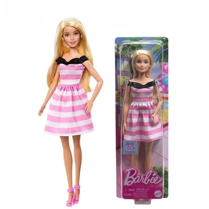 Poupée Barbie Fashionistas Série Classique Cheveux blonds Vêtements roses avec chemise à imprimé cac