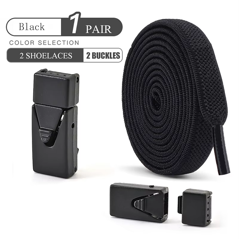 1 paire de lacets de chaussures sans cravate, lacets à verrouillage sans attaches, lacets élastiques
