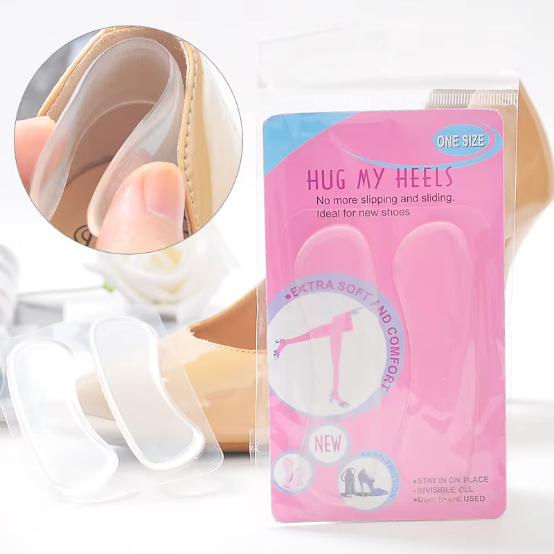 Inserts de talon en gel de silicone souple transparent pour femmes, coussin de semelle intérieure, p
