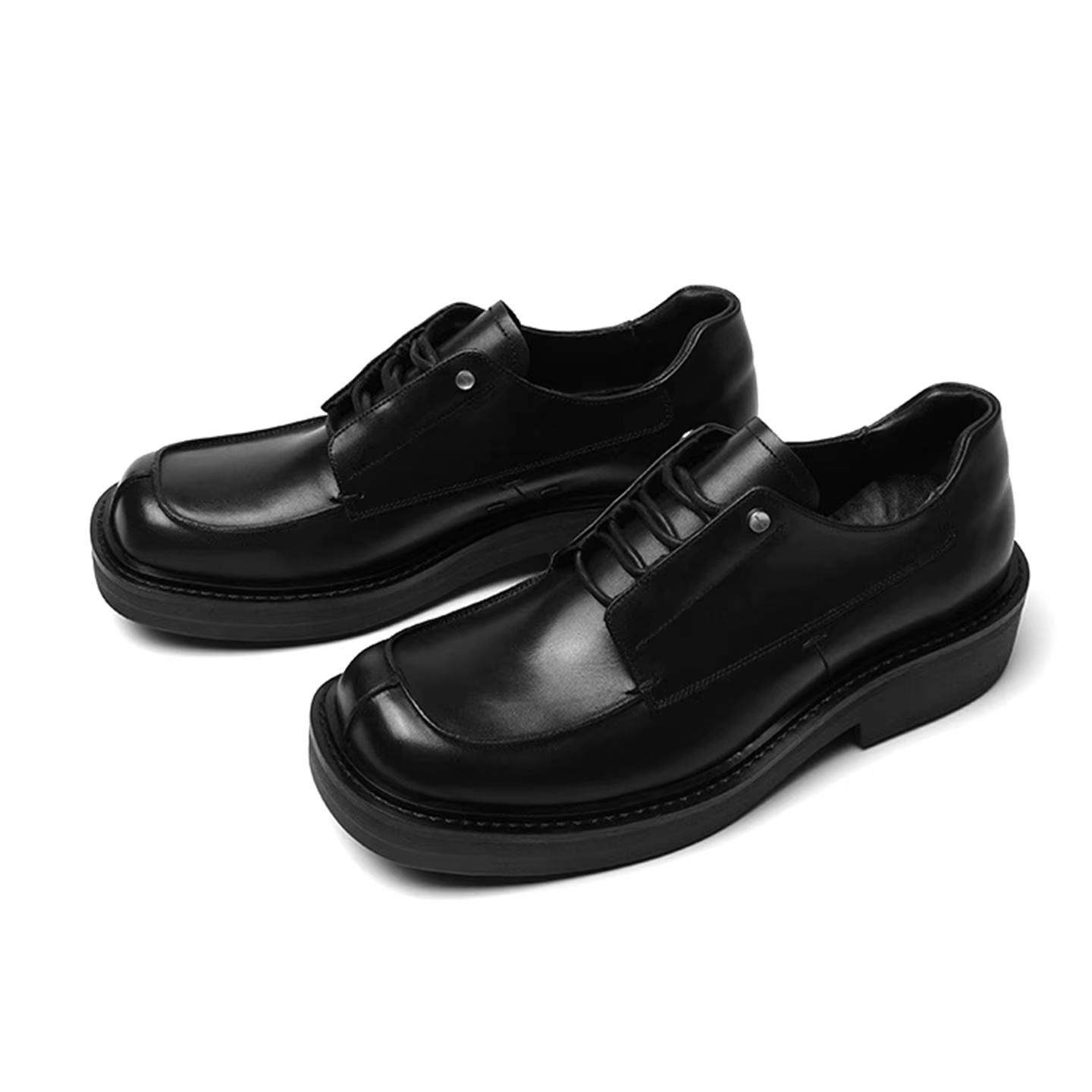 Frankenstein chaussures derby à bout carré avec sensation haut de gamme en cuir véritable rétro chau