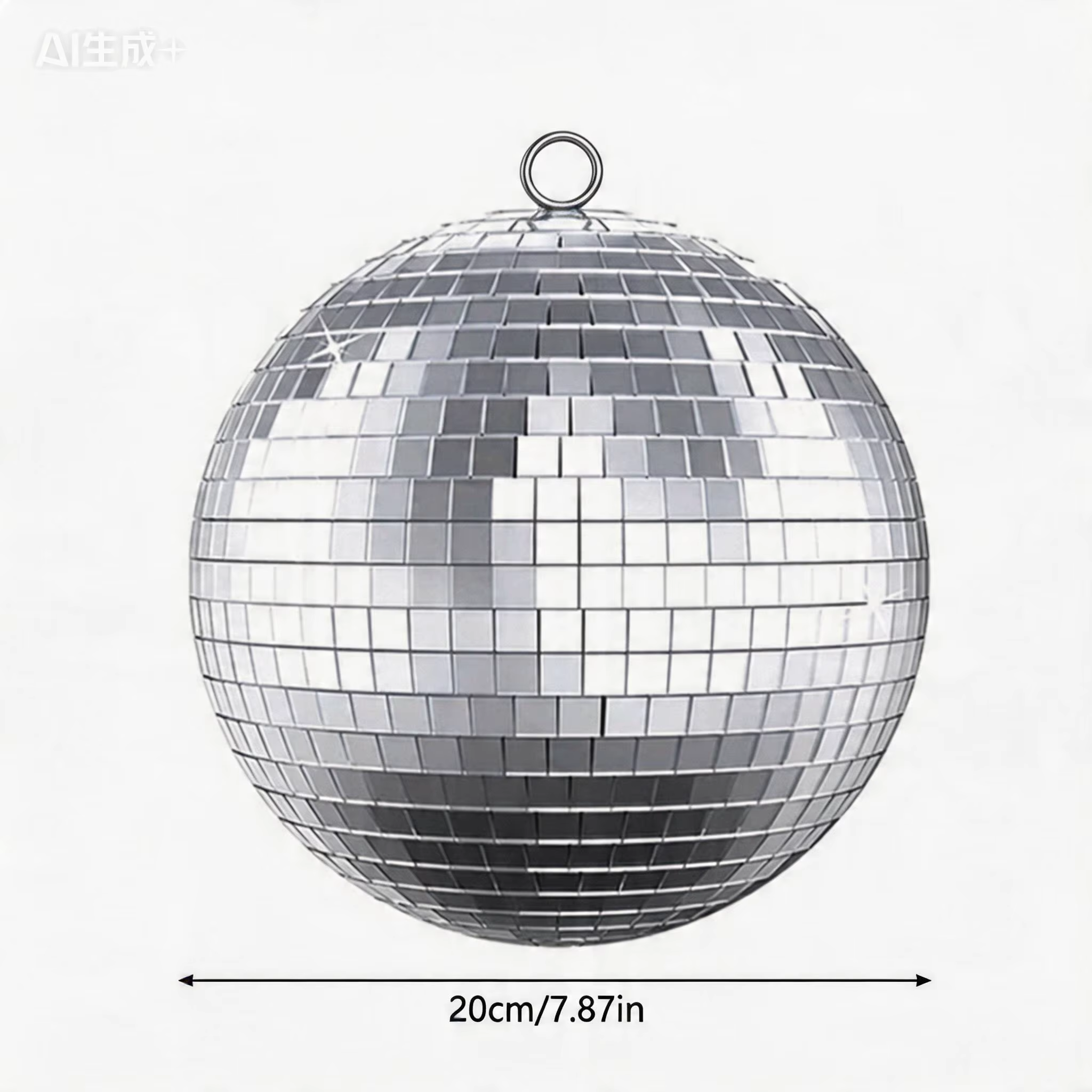 Boule de miroir Disco, boule brillante de fête, lumière de scène rotative, boule de verre rétro réfl