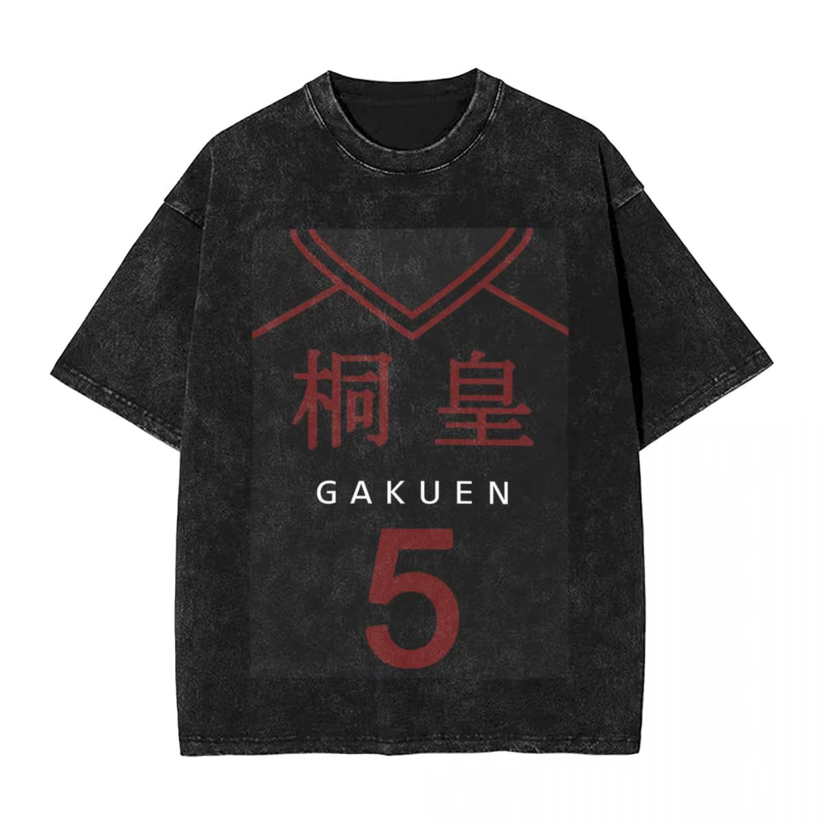 T-shirts à manches courtes style Hip Hop Anime Kuroko No Basket, délavés, streetwear, décontractés p