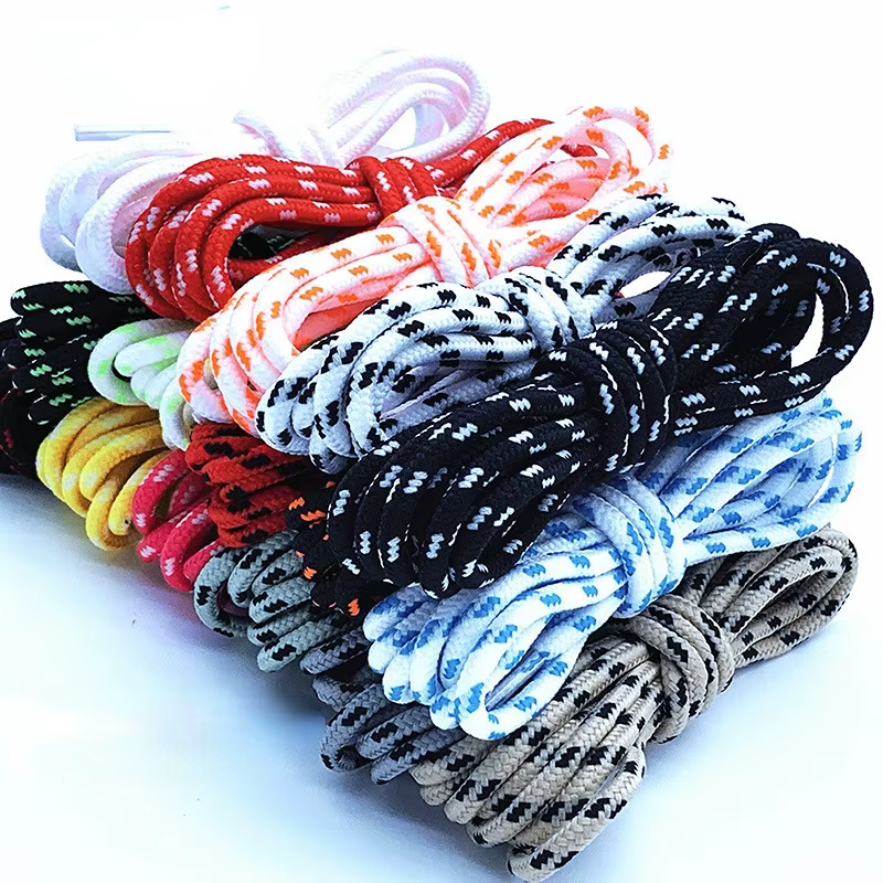 Lacets ronds de 5 mm à pois floraux, lacets solides en polyester, lacets assortis pour chaussures de