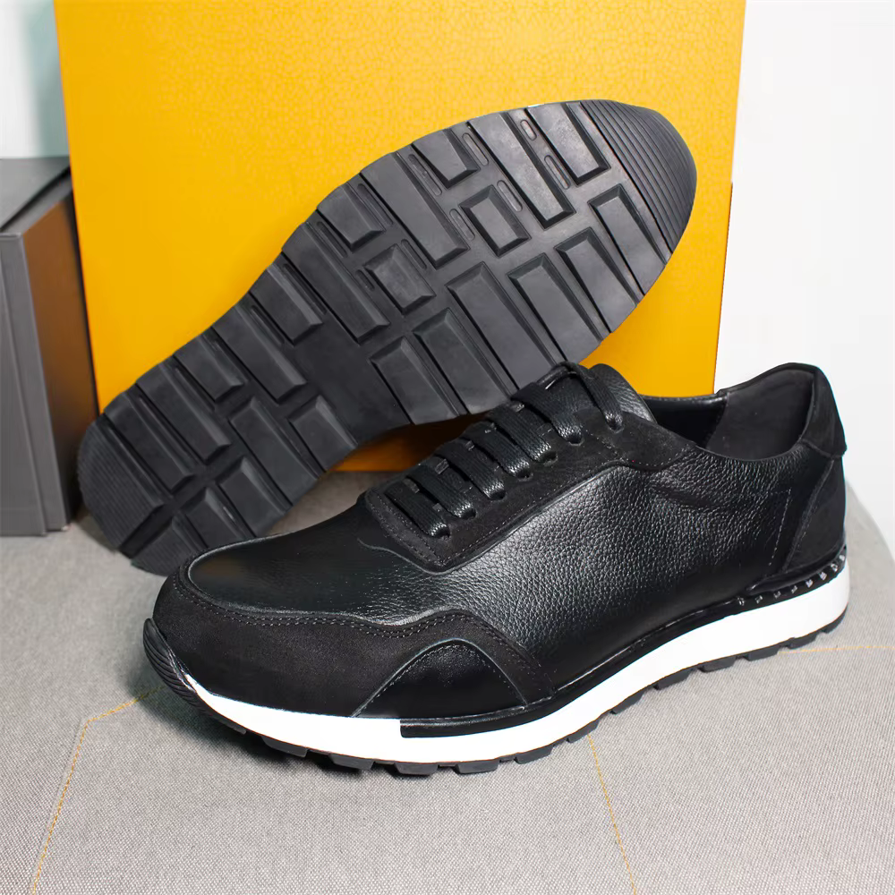 Nouveaux hommes chaussures en cuir décontractées à lacets de luxe à la main marron chaussures pour h