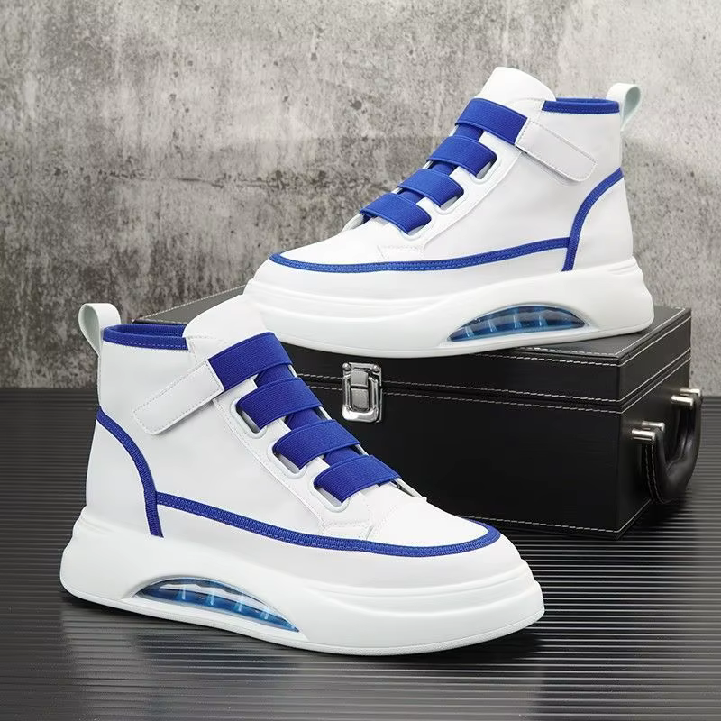 Chaussures montantes à fond épais pour hommes, respirantes, rehaussantes, semelle extérieure en caou