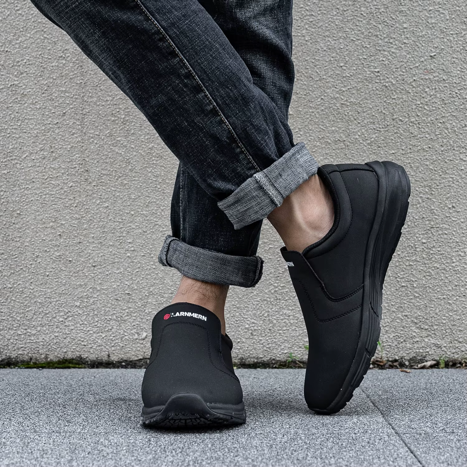 LARNMERN chaussures de Chef pour hommes résistant cuisine cuisinier imperméable antidérapant chaussu