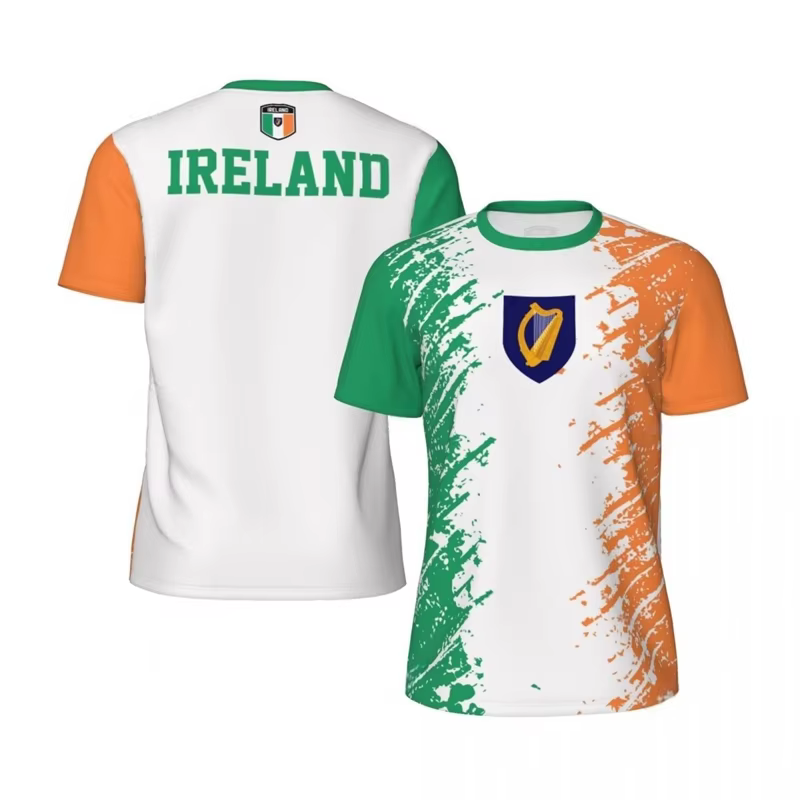 T-shirt de sport imprimé en 3D à manches courtes pour hommes, T-shirt de football, Économie à séchag