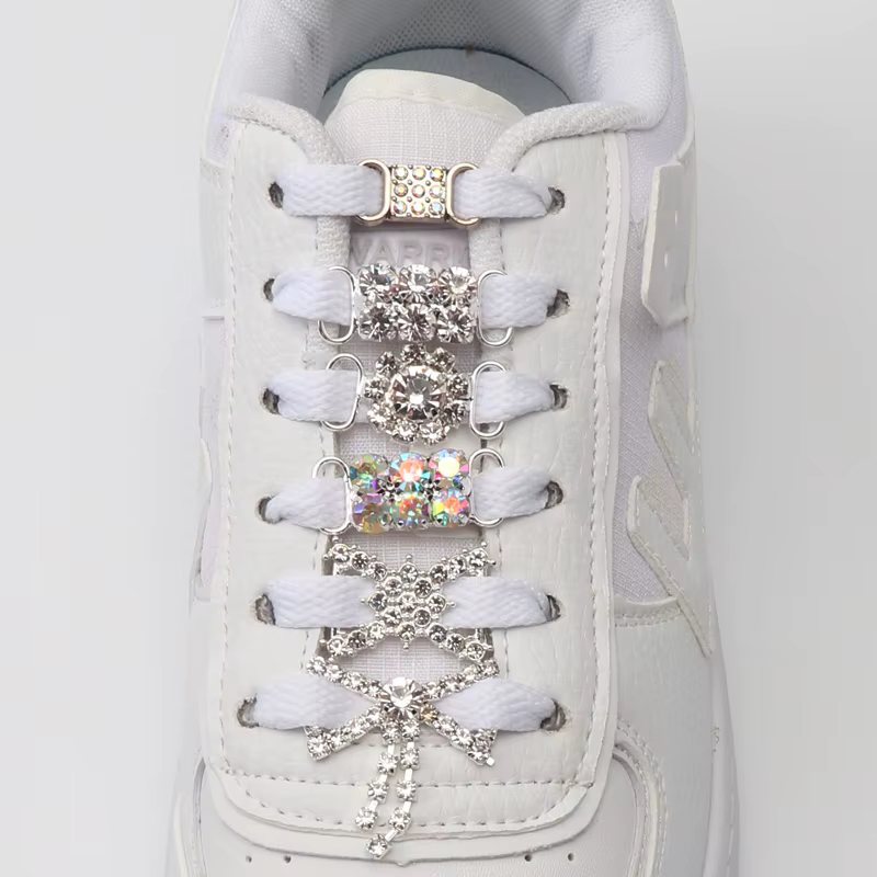 AF1 diamant lacets boucle en métal luxe strass chaussures accessoires lacets en métal serrure Sneake