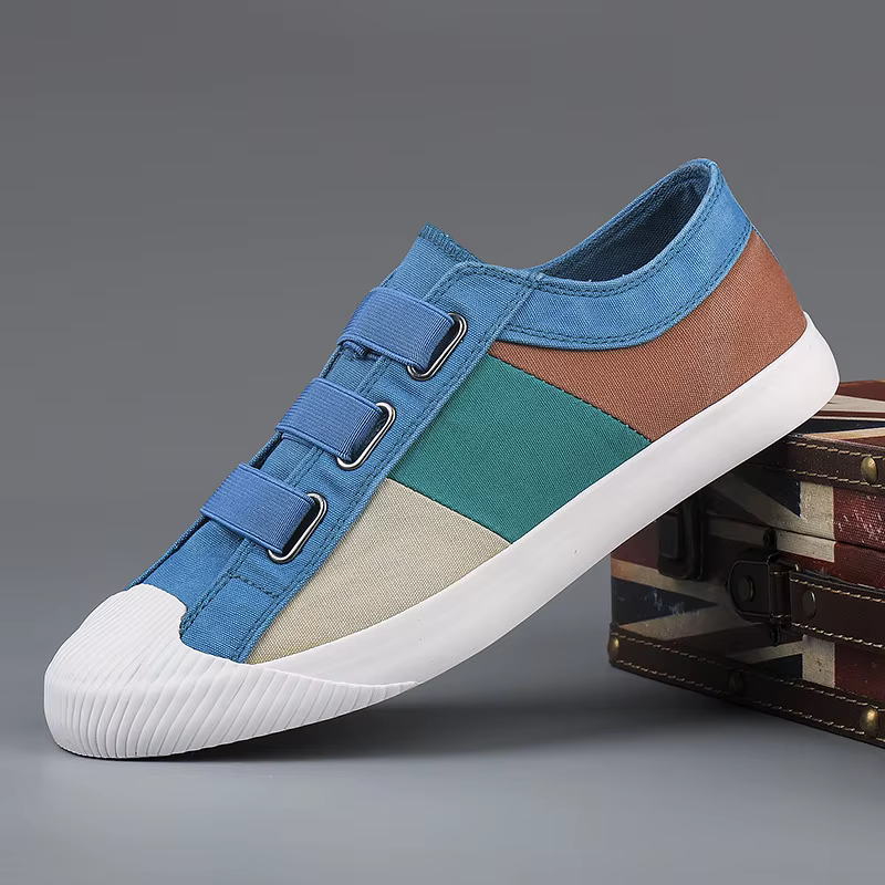 Baskets en Toile pour Homme, Chaussures Décontractées, Respirantes, Plates, Mocassins, de Styliste,