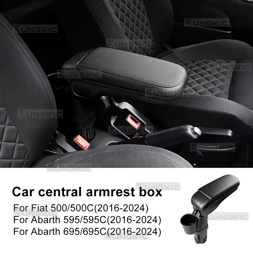 Boîte d'accoudoir pour Fiat 500, accessoires d'accoudoir de voiture, pièces de rénovation intérieure