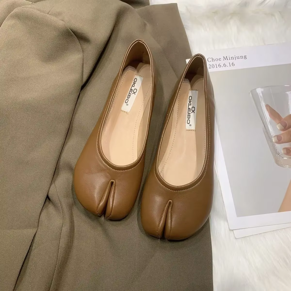 Mocassins plats marron pour femmes, chaussures pour dames, talon bas Kawaii, chaussures élégantes po