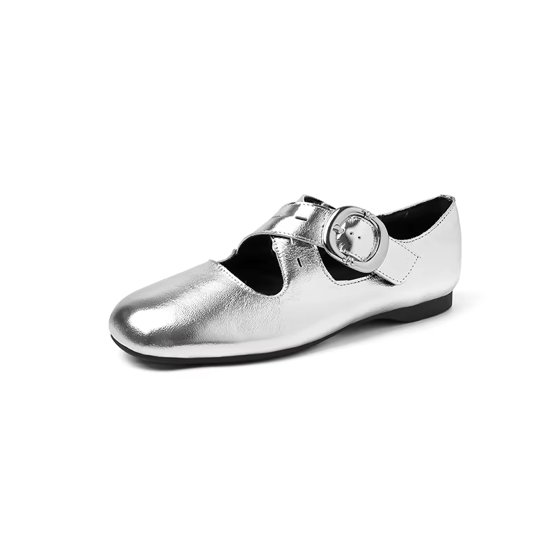 Ods femmes chaussures plates bout rond luxe peu profond baskets mode boucle sangle mocassins femmes