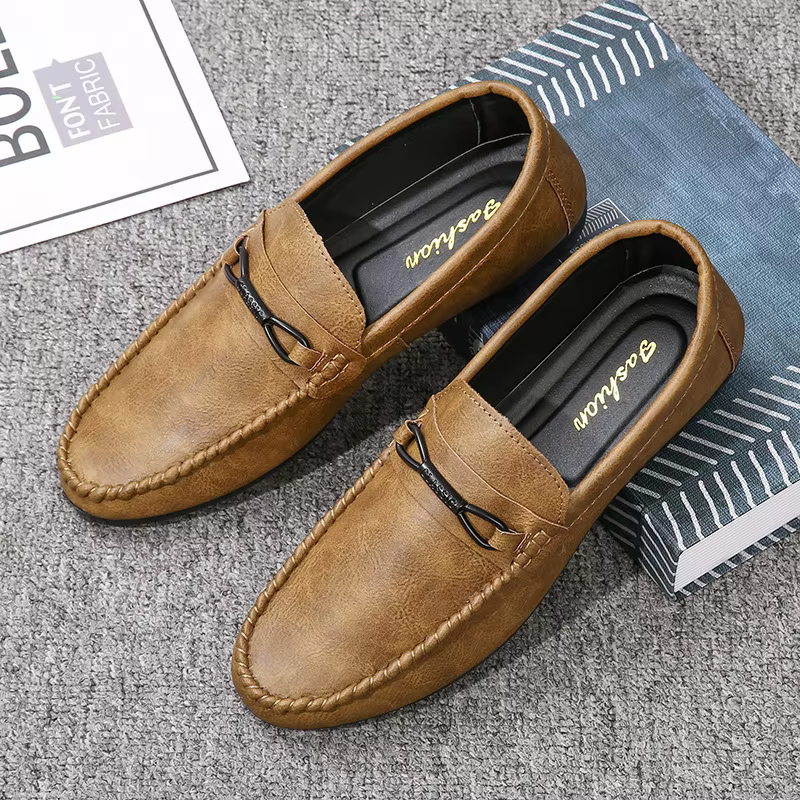 Chaussures décontractées à enfiler pour hommes, nouvelle collection 2025, style britannique, bout ro
