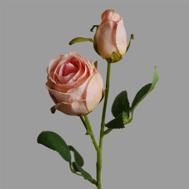 Fleurs de rose pour bouquet de mariée, 2 têtes, bord rôti, mariage, salon, vase de table, accessoire