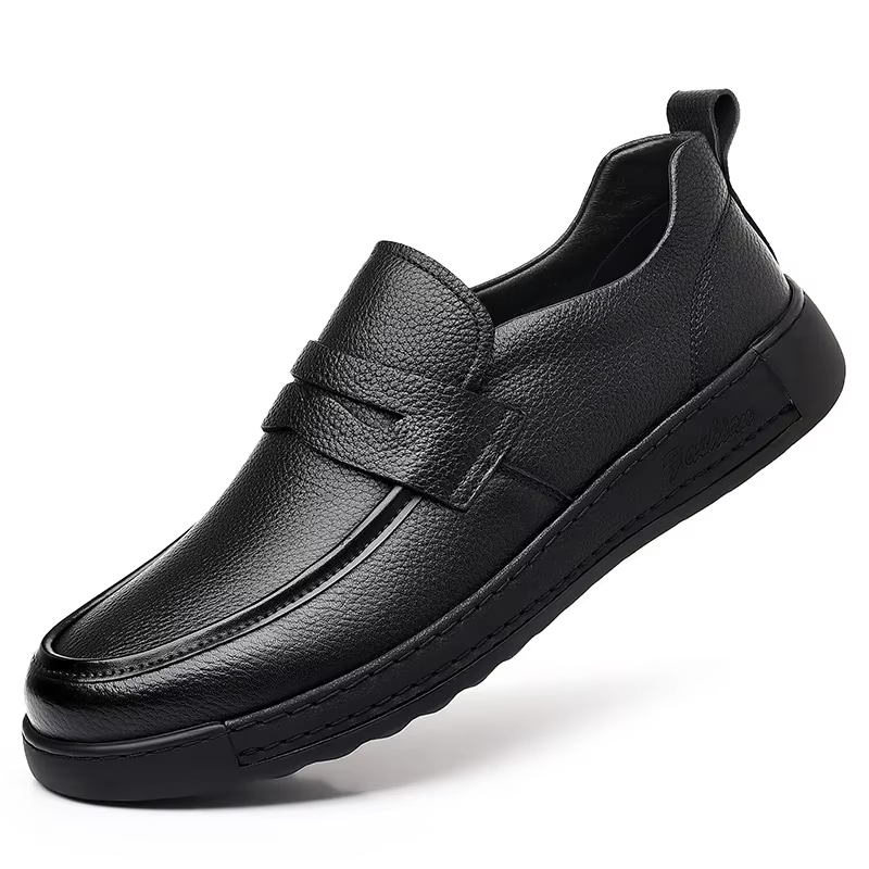 Mocassins en cuir véritable pour hommes, chaussures à enfiler pour hommes, chaussures de conduite ul